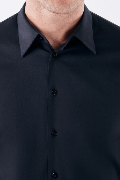 New men's plus size solid color dress shirt