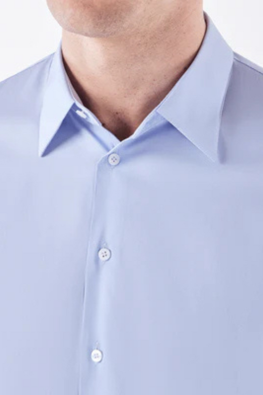 New men's plus size solid color dress shirt