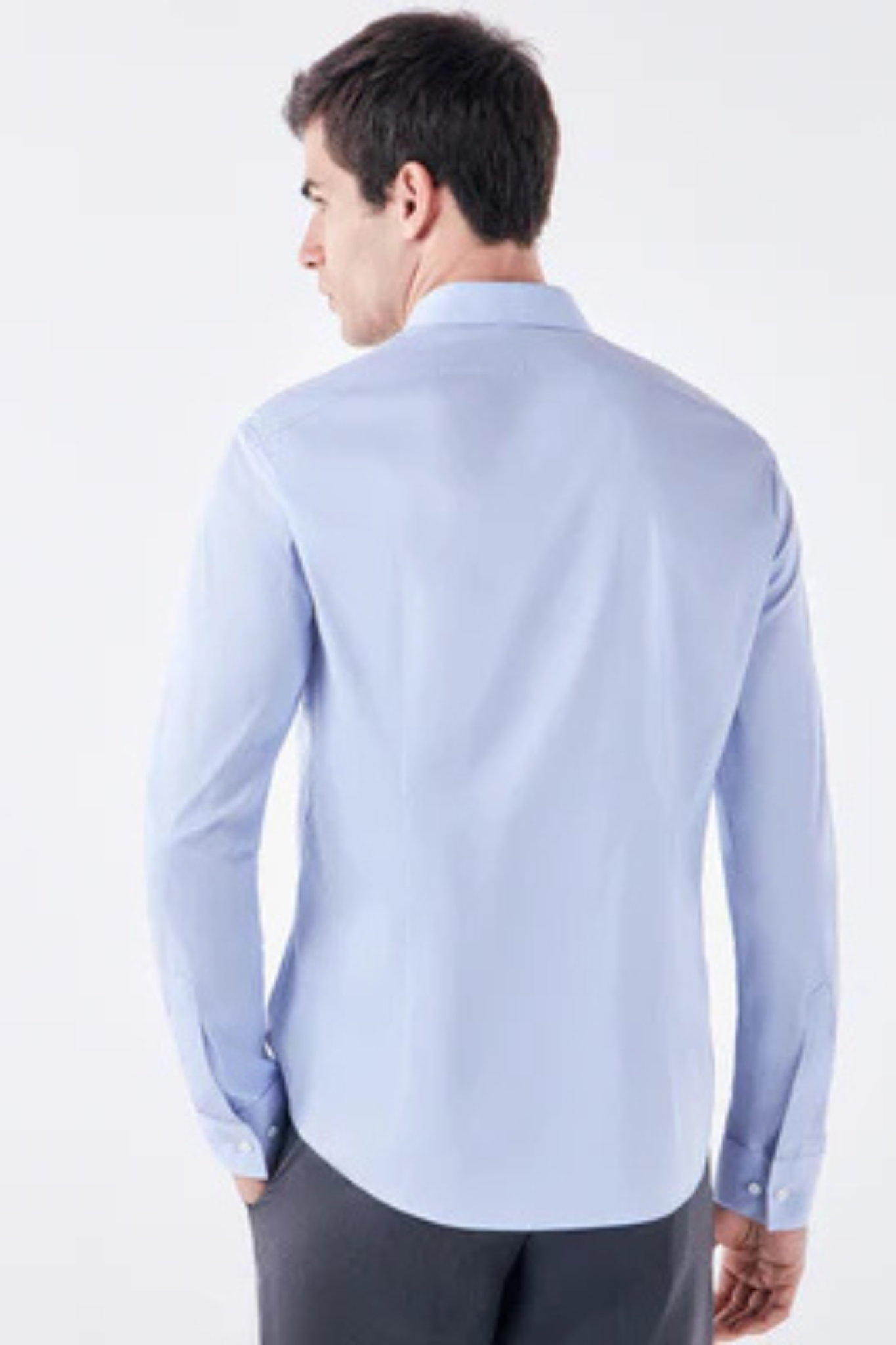 New men's plus size solid color dress shirt
