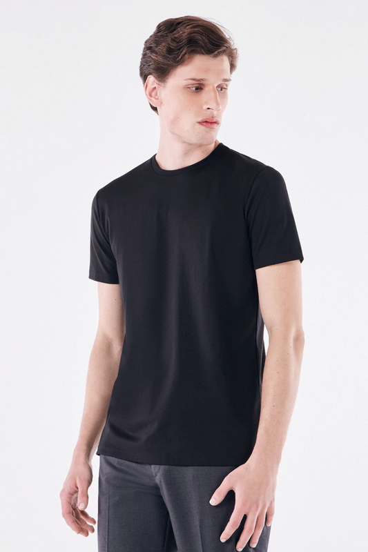 100% pure cotton summer high-end brand men's short sleeve round neck fashionable style half sleeved top breathable T-shirt