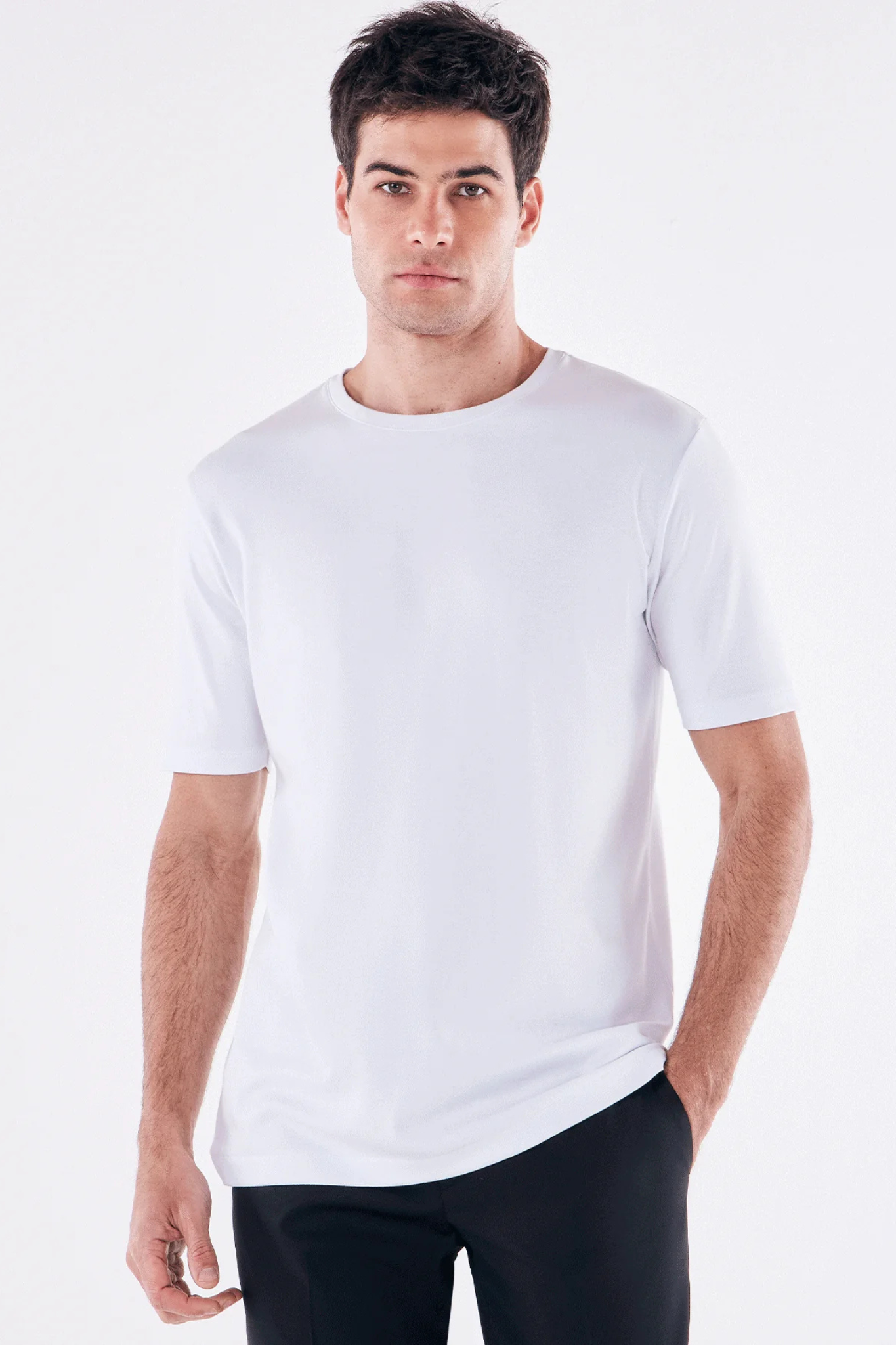 100% pure cotton summer high-end brand men's short sleeve round neck fashionable style half sleeved top breathable T-shirt