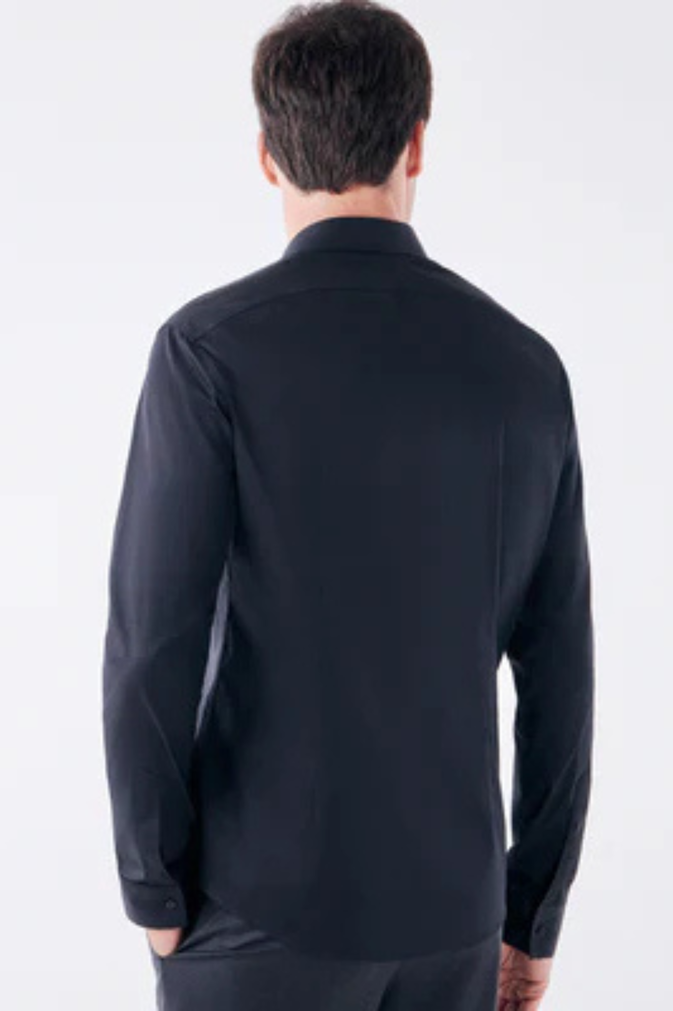 New men's plus size solid color dress shirt