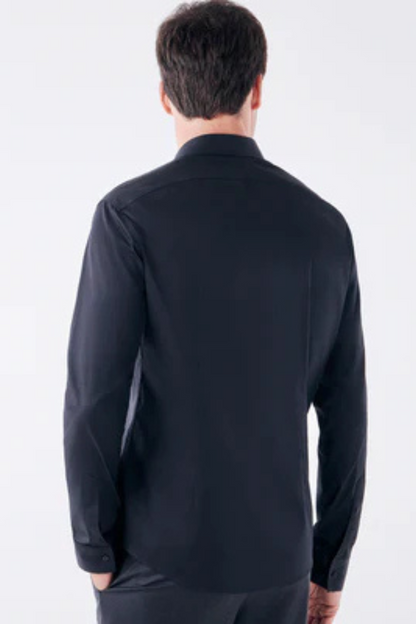 New men's plus size solid color dress shirt